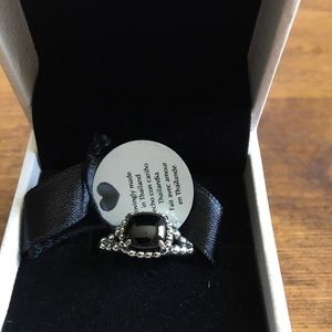 New Pandora black crystal ring.